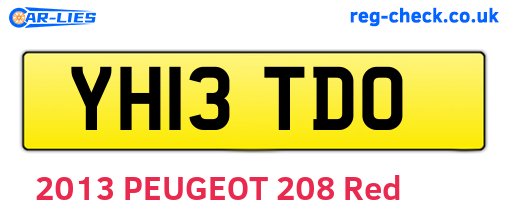 YH13TDO are the vehicle registration plates.