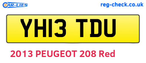 YH13TDU are the vehicle registration plates.
