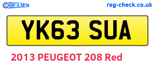 YK63SUA are the vehicle registration plates.