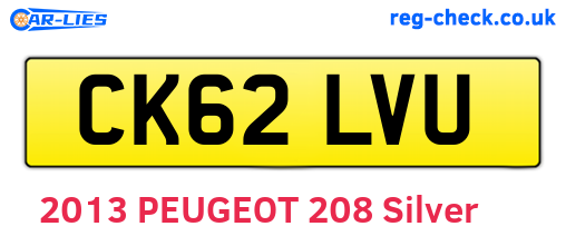CK62LVU are the vehicle registration plates.