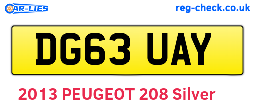 DG63UAY are the vehicle registration plates.