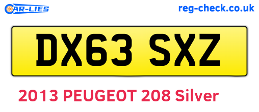 DX63SXZ are the vehicle registration plates.