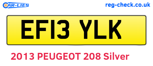 EF13YLK are the vehicle registration plates.