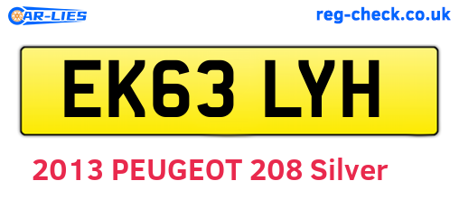 EK63LYH are the vehicle registration plates.