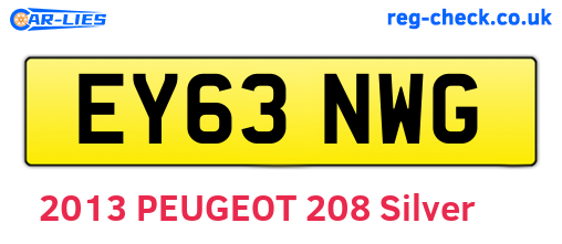 EY63NWG are the vehicle registration plates.