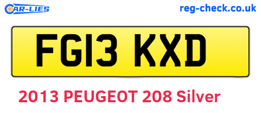 FG13KXD are the vehicle registration plates.