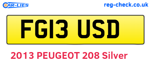FG13USD are the vehicle registration plates.