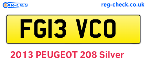 FG13VCO are the vehicle registration plates.