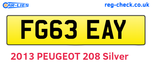 FG63EAY are the vehicle registration plates.