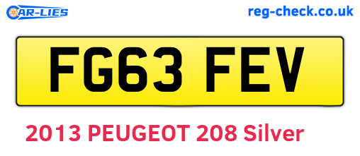 FG63FEV are the vehicle registration plates.