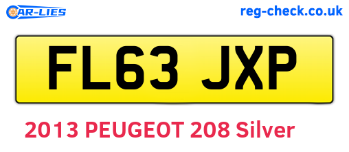 FL63JXP are the vehicle registration plates.