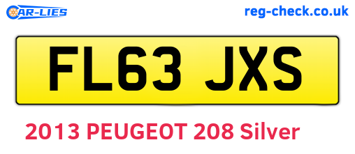 FL63JXS are the vehicle registration plates.