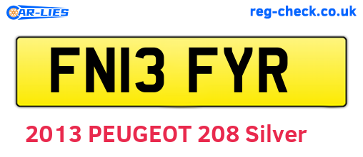 FN13FYR are the vehicle registration plates.