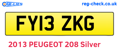 FY13ZKG are the vehicle registration plates.