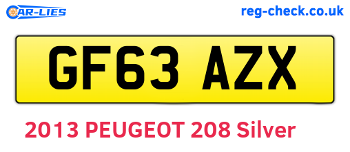 GF63AZX are the vehicle registration plates.