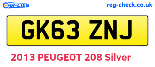 GK63ZNJ are the vehicle registration plates.