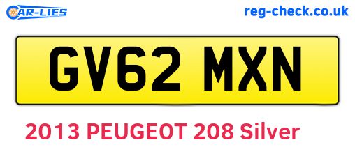 GV62MXN are the vehicle registration plates.