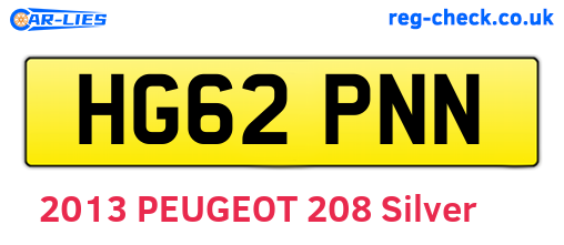 HG62PNN are the vehicle registration plates.
