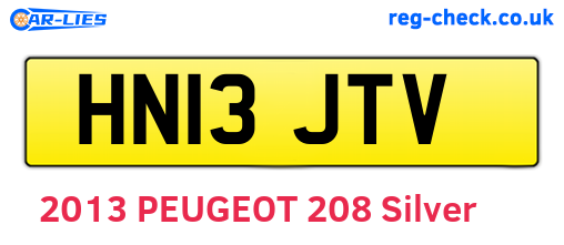 HN13JTV are the vehicle registration plates.