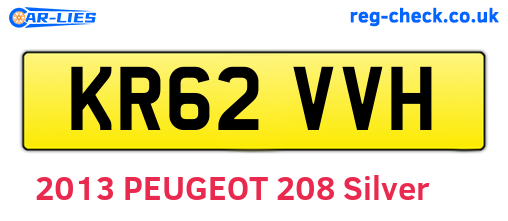 KR62VVH are the vehicle registration plates.