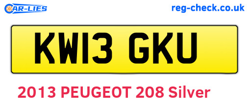 KW13GKU are the vehicle registration plates.