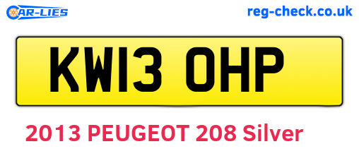 KW13OHP are the vehicle registration plates.