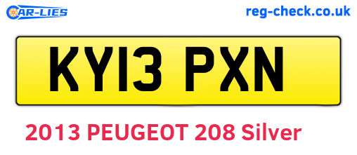 KY13PXN are the vehicle registration plates.