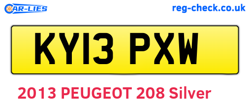 KY13PXW are the vehicle registration plates.