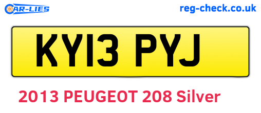 KY13PYJ are the vehicle registration plates.