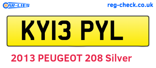 KY13PYL are the vehicle registration plates.