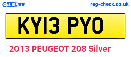KY13PYO are the vehicle registration plates.