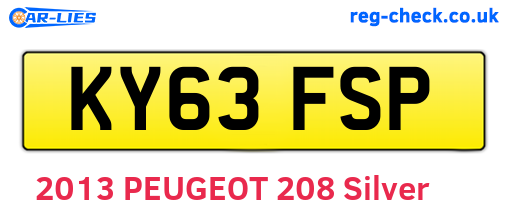 KY63FSP are the vehicle registration plates.