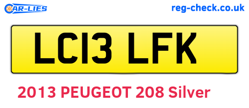 LC13LFK are the vehicle registration plates.