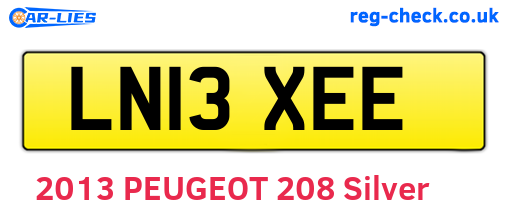 LN13XEE are the vehicle registration plates.