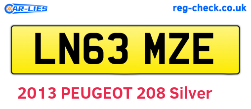 LN63MZE are the vehicle registration plates.