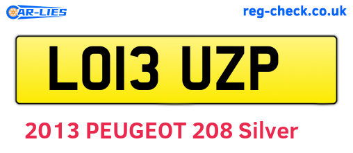 LO13UZP are the vehicle registration plates.
