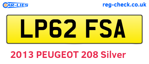 LP62FSA are the vehicle registration plates.