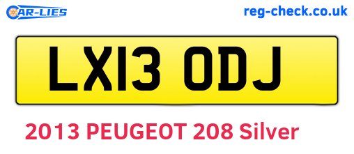 LX13ODJ are the vehicle registration plates.