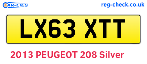 LX63XTT are the vehicle registration plates.