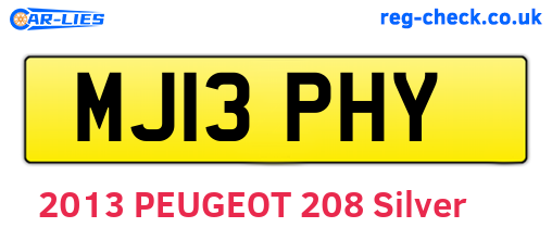 MJ13PHY are the vehicle registration plates.