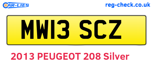 MW13SCZ are the vehicle registration plates.