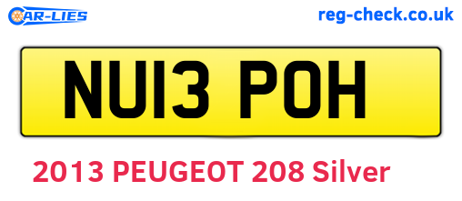 NU13POH are the vehicle registration plates.
