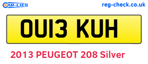 OU13KUH are the vehicle registration plates.