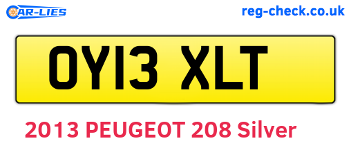OY13XLT are the vehicle registration plates.