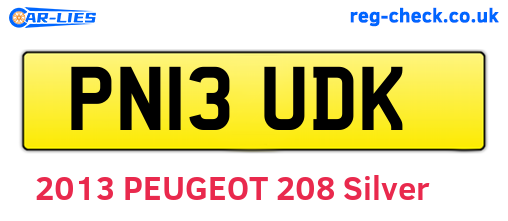 PN13UDK are the vehicle registration plates.