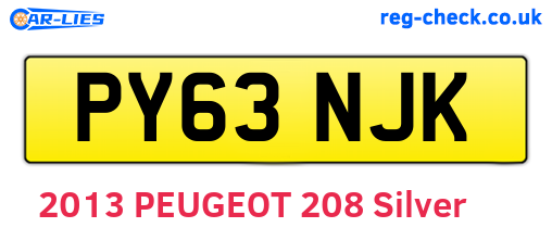 PY63NJK are the vehicle registration plates.
