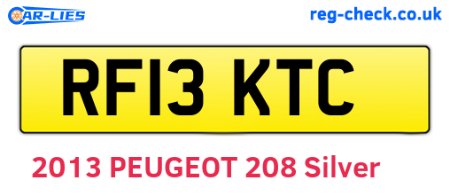 RF13KTC are the vehicle registration plates.