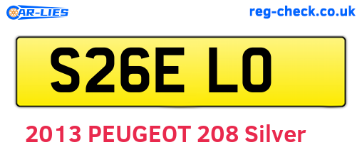 S26ELO are the vehicle registration plates.