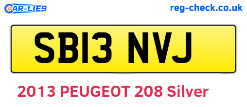 SB13NVJ are the vehicle registration plates.