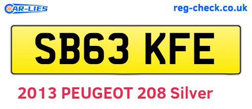 SB63KFE are the vehicle registration plates.